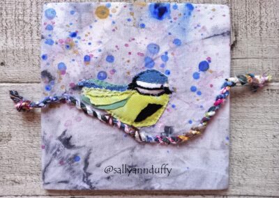 'Blue Tit' Hand dyed fabric/applique- Sally-Ann Duffy